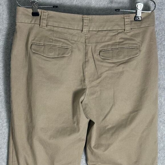Cartonnier Sz 4 Crop Cuffed Pleated Chinos Khaki Stretchy Trouser Neutral Anthro - Picture 9 of 11